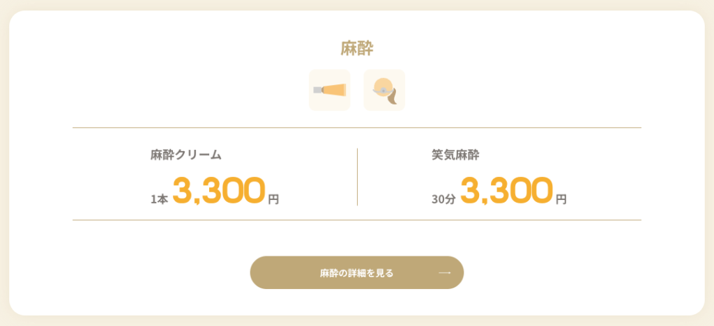 麻酔料金